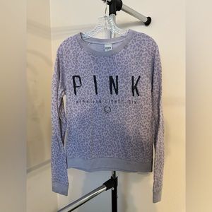 S Pink Purple Cheetah Print Logo Sweatshirt - Small